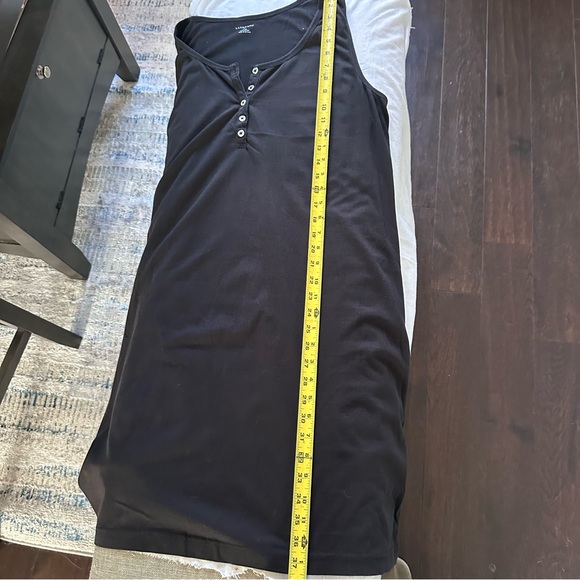 Lands’ End Black Sleeveless Henley Dress | Size L (14–16) | 100% Cotton - Picture 7 of 7